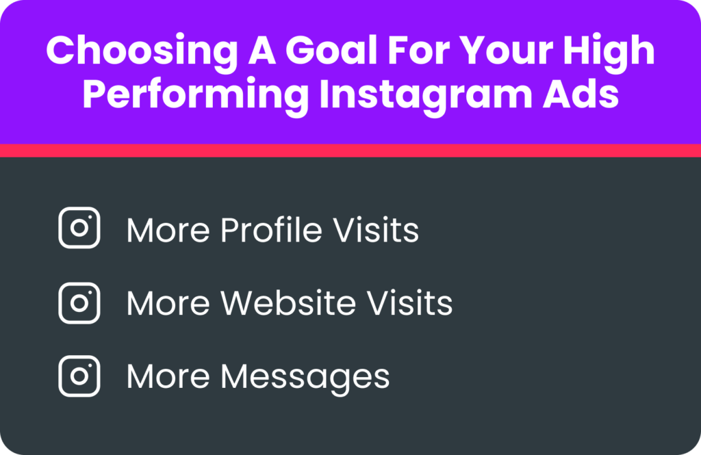 Choosing a goal for your high performing Instagram Ads