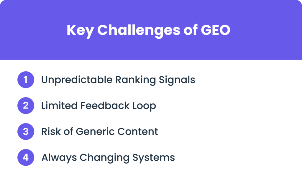 Key Challenges of GEO